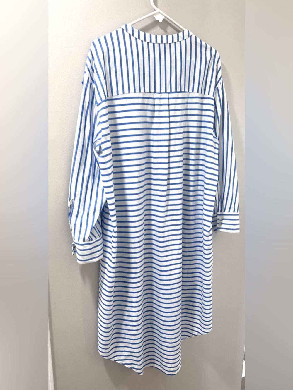 Eloquii Blue White Stripe Tunic Shirt Dress, Plus Size 18/20 - Picture 2 of 10